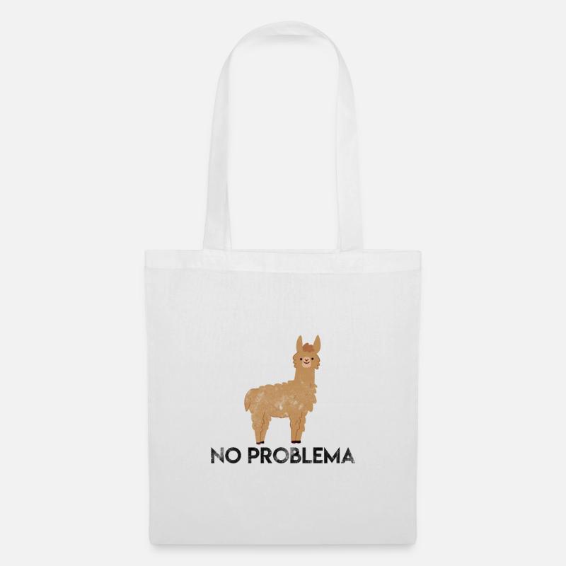 Lama Llama No Problema Geschenk - Stoffbeutel - Weiß