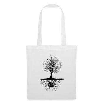 Retro-Gitarre mit Baum Wurzeln t-Shirt für elektrische guit - Stoffbeutel - Weiß - Vorne