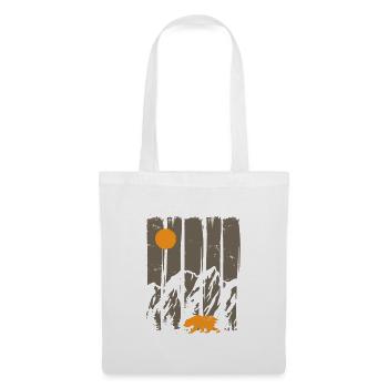 Montagnes, Lune et Ours - - Sac en tissu - blanc - Devant