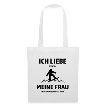 Ich liebe meine Frau - Snowboarden - - Stoffbeutel - Weiß - Vorne