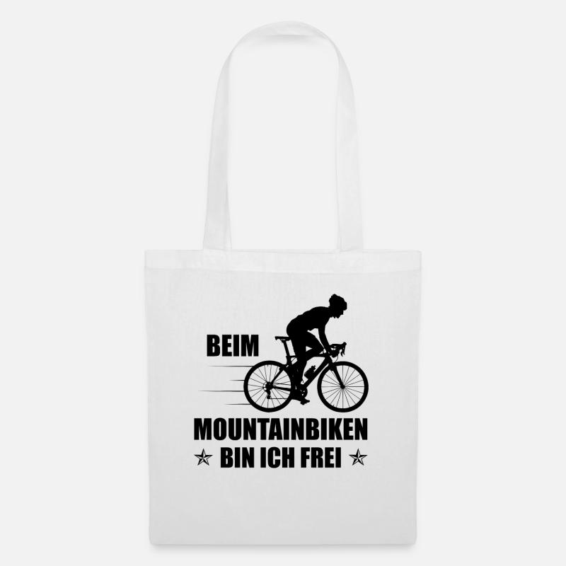 Beim Mountainbiken bin ICH FREI 2 - - Stoffbeutel - Weiß