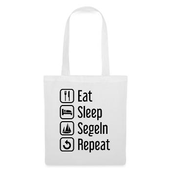 Eat Sleep Segeln Wiederholen - - Stoffbeutel - Weiß - Vorne