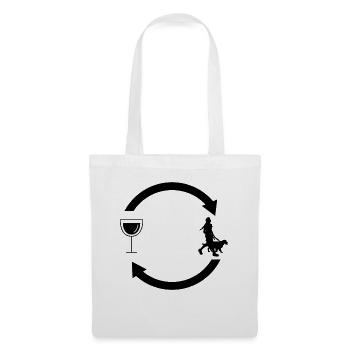 Flèches de vin et chien 2 - - Sac en tissu - blanc - Devant