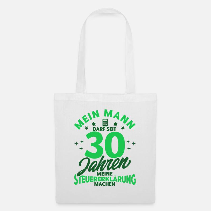 Perlenhochzeit Ehepaar 30. Hochzeitstag Geschenk - Stoffbeutel - Weiß