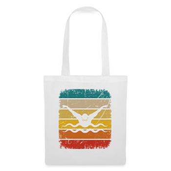 Carré Vintage et Natation - - Sac en tissu - blanc - Devant