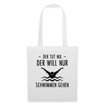 Der Tut Nix der Wille Nur Schwimmen Gehen - - Stoffbeutel - Weiß - Vorne