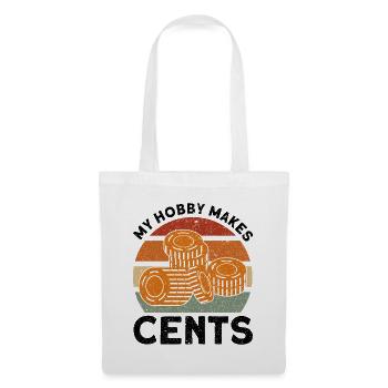 Collectionner des pièces Mon passe-temps jette des cents sur le cadeau - Sac en tissu - blanc - Devant