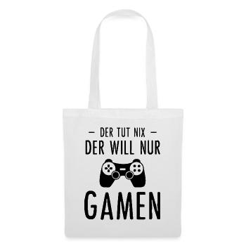 Der Tut Nix der Wille Nur Gamen - - Stoffbeutel - Weiß - Vorne