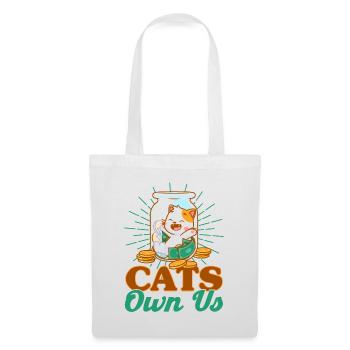 Katzen Sprüche Katze Katzen Liebhaber Geschenk - Stoffbeutel - Weiß - Vorne