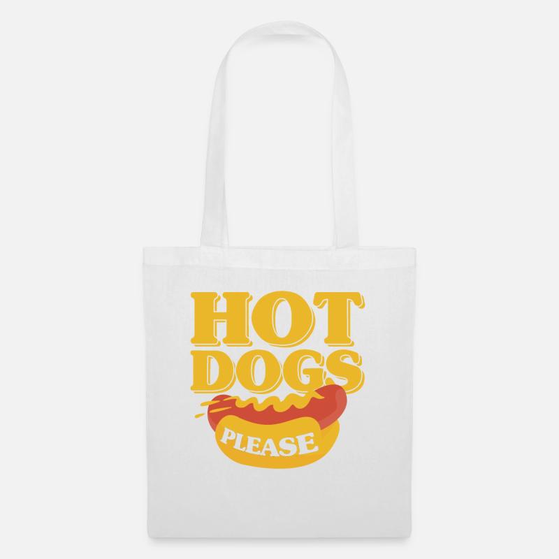 Hot Dogs bitte Hot Dog Geschenk - Stoffbeutel - Weiß
