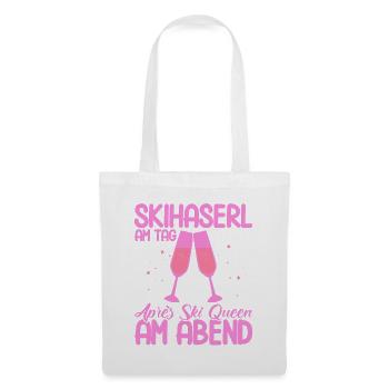 Apres Ski Skihaserl Am Tag Après Ski Queen Geschen - Stoffbeutel - Weiß - Vorne