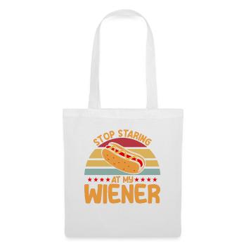 Stop staring at my sausage Hot Dog Geschen - Tote Bag - white - Front