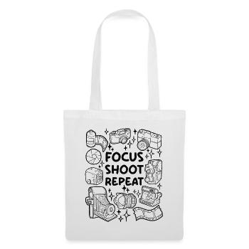 Foyer. Tirer. Répéter. – Photographie analogique - Sac en tissu - blanc - Devant