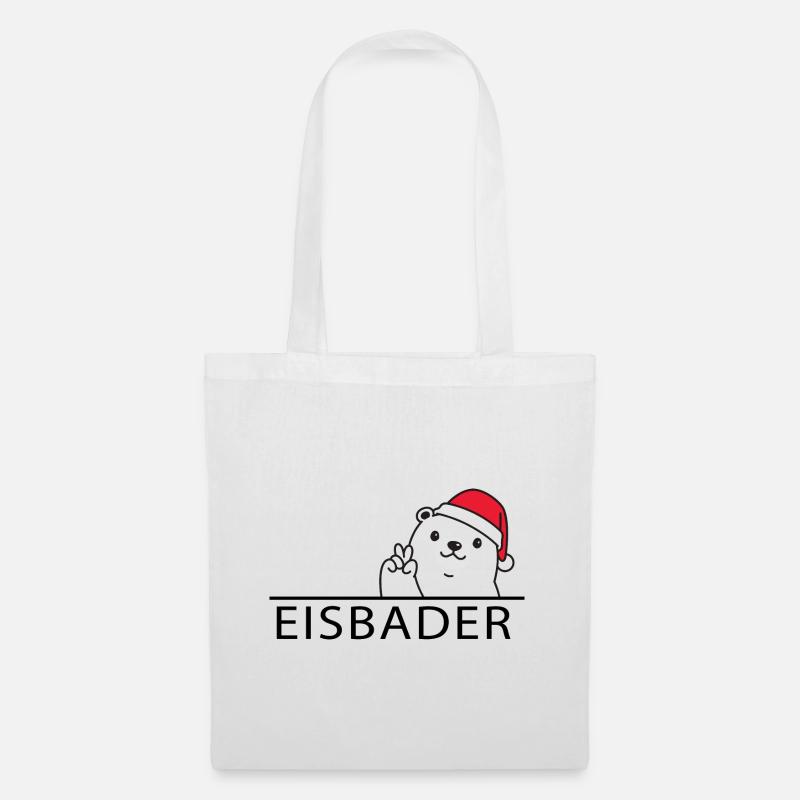 Eisbader Kryotherapie Eisbad-Eisbär am Eisloch - Stoffbeutel - Weiß