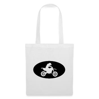 Halbkreis und Motorrad - (MOTORRAD) (2) - Stoffbeutel - Weiß - Vorne