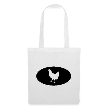 Demi-cercle et poulet - - Sac en tissu - blanc - Devant