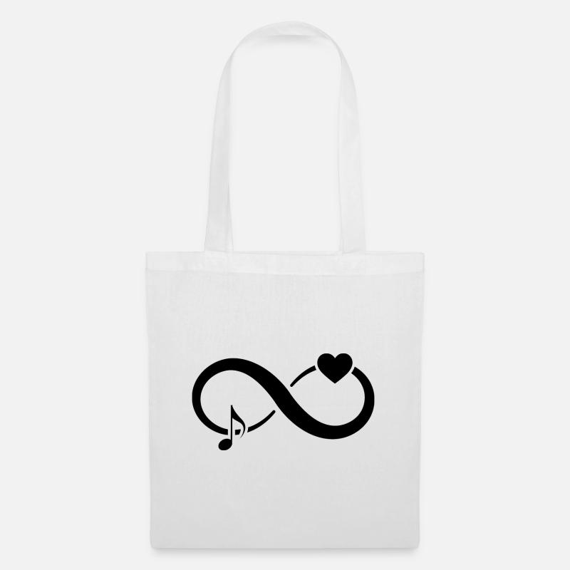 Infinity Heart and Music - - Stoffbeutel - Weiß