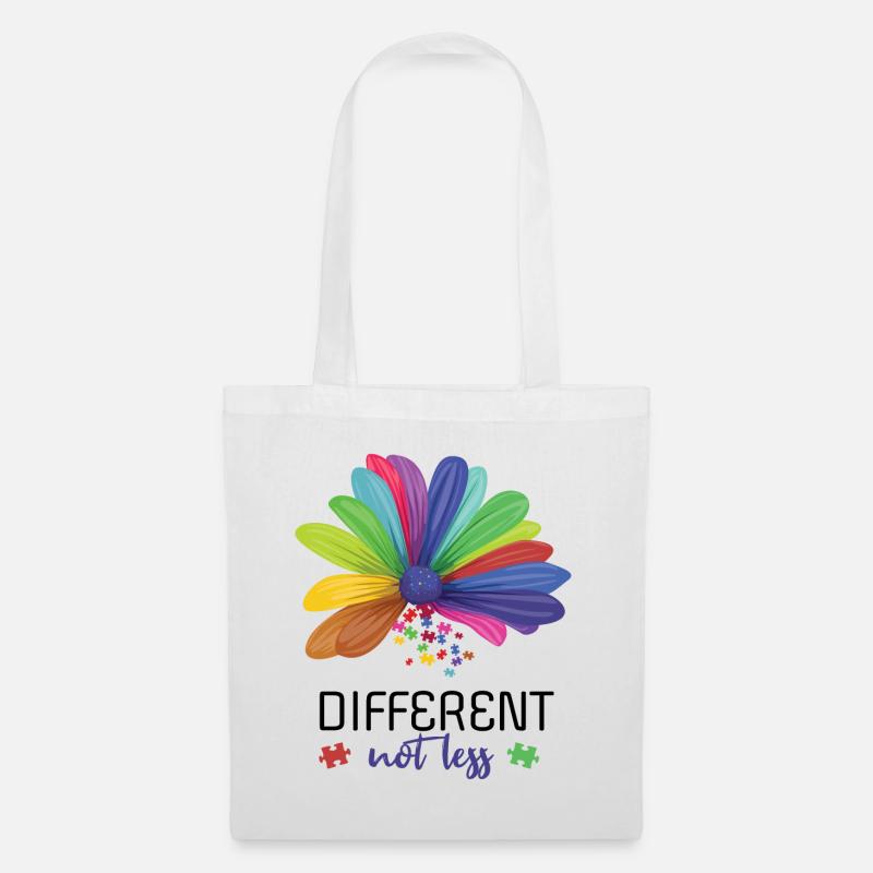 Different Not Less Flower April Autism Awareness - Stoffbeutel - Weiß