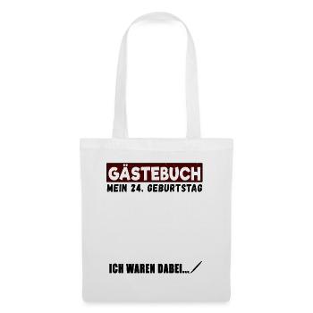24. Geburtstag Gästebuch 24 Jahre - Stoffbeutel - Weiß - Vorne