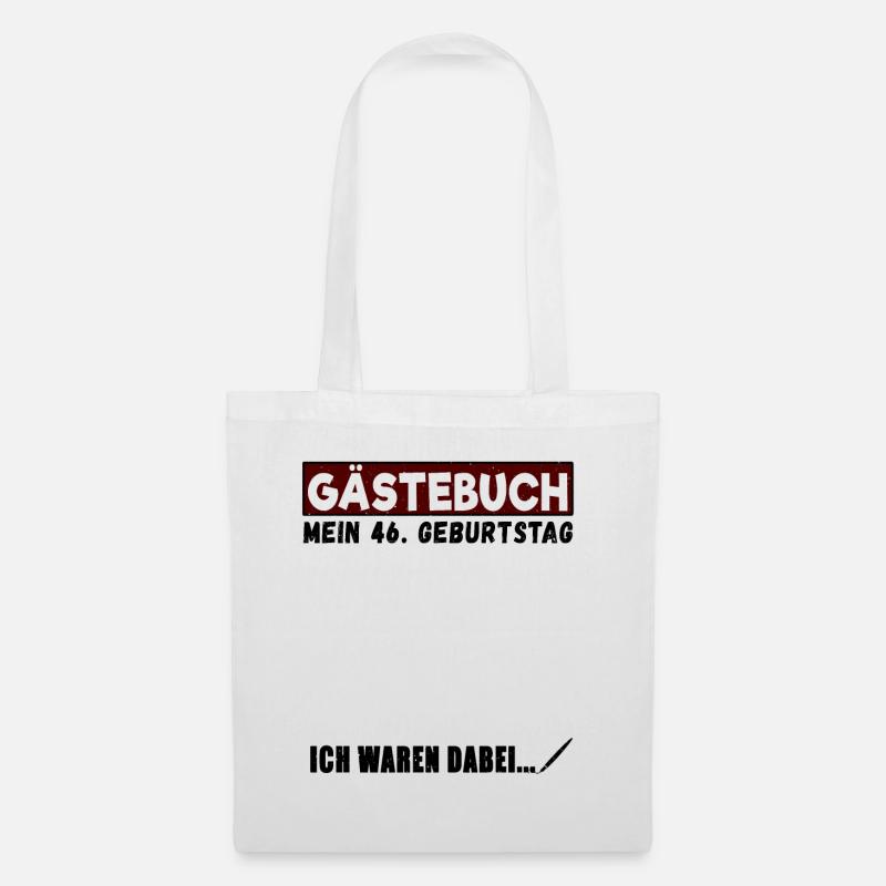 46. Geburtstag Gästebuch 46 Jahre - Stoffbeutel - Weiß
