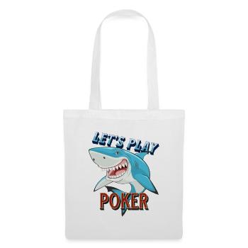 Poker Spieler Pokershark will spielen - Stoffbeutel - Weiß - Vorne