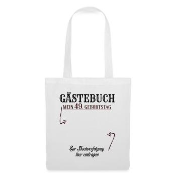 49 Jahre Gästebuch 49. Geburtstag Nachverfolgung - Stoffbeutel - Weiß - Vorne