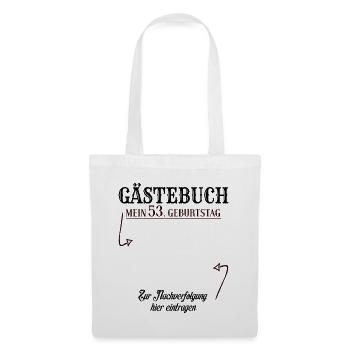 53 Jahre Gästebuch 53. Geburtstag Nachverfolgung - Stoffbeutel - Weiß - Vorne