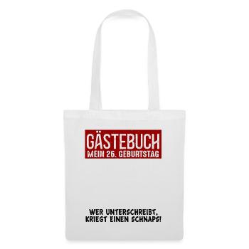 26. Geburtstag Gästebuch Party 26 Jahre Gästeliste - Stoffbeutel - Weiß - Vorne