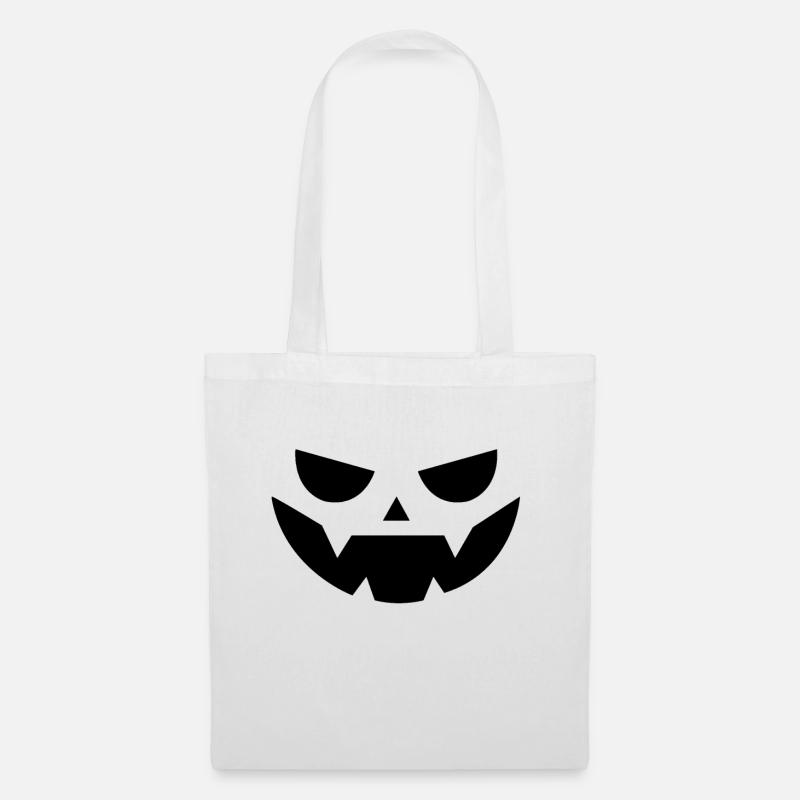 Horror Pumpkin Face Pumpkin Head Halloween - Stoffbeutel - Weiß