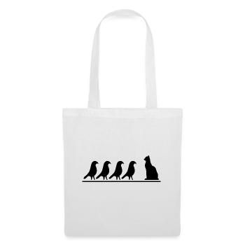 Hyroglyphes égyptiens du désert « Oiseaux et chats » - Sac en tissu - blanc - Devant