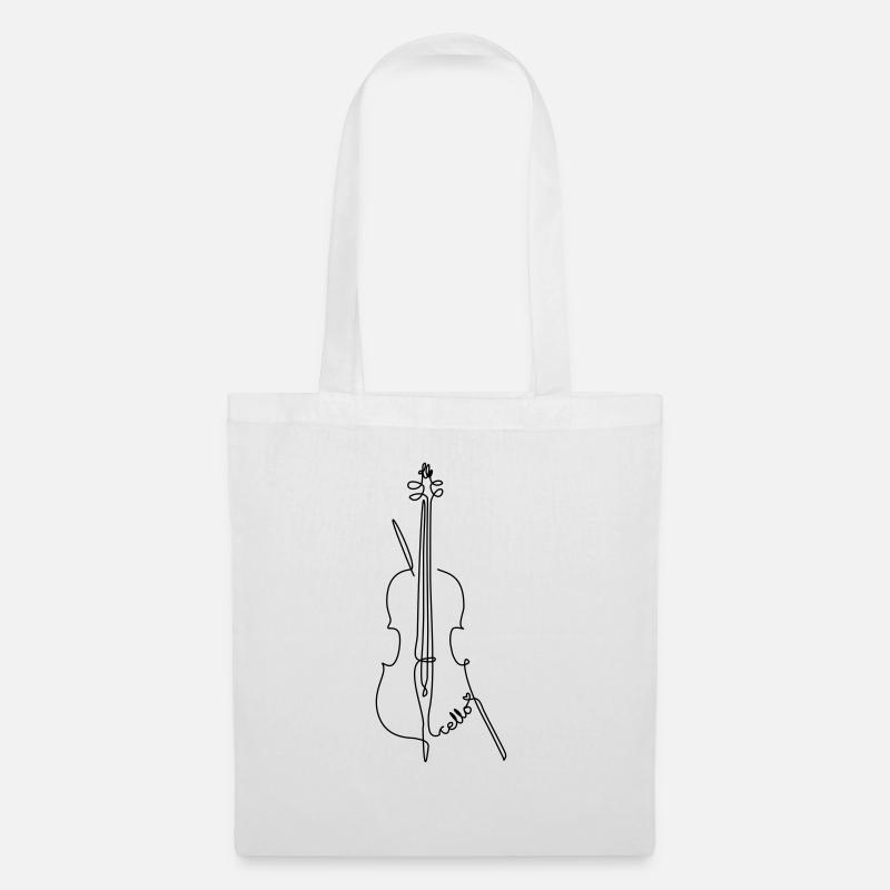 one line cello - Stoffbeutel - Weiß