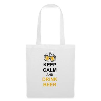 Drink Beer Keep Calm - Stoffbeutel - Weiß - Vorne