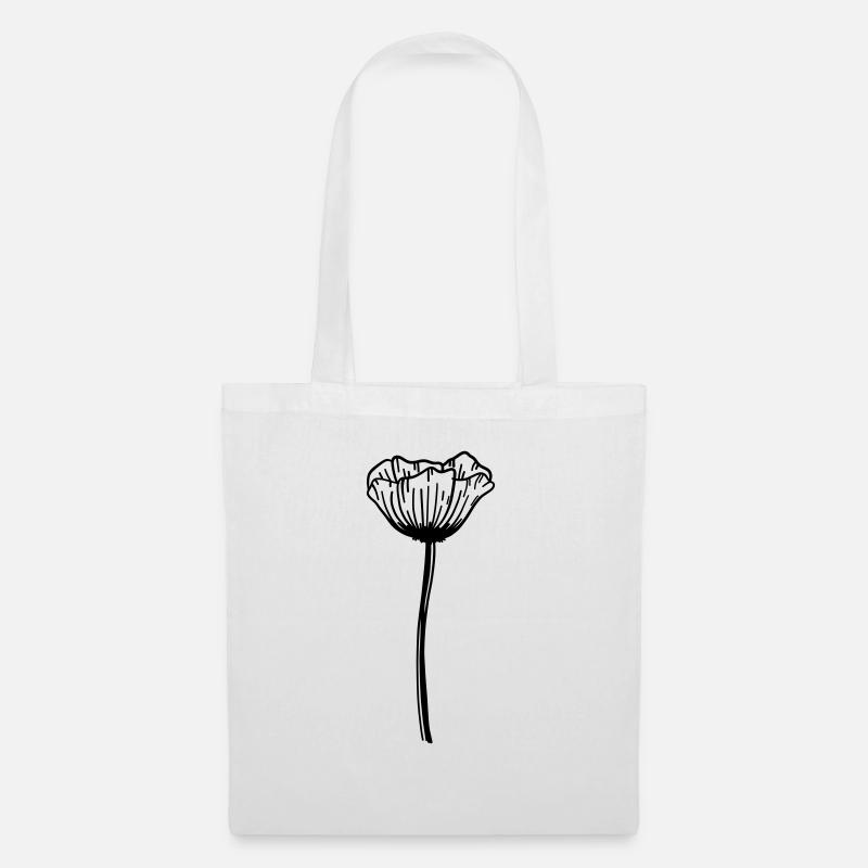 Mohn Blume - Stoffbeutel - Weiß