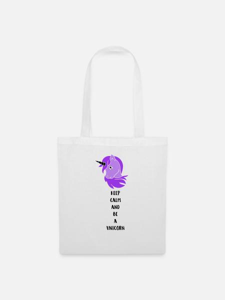 unicorn keep calm - Stoffbeutel - Weiß