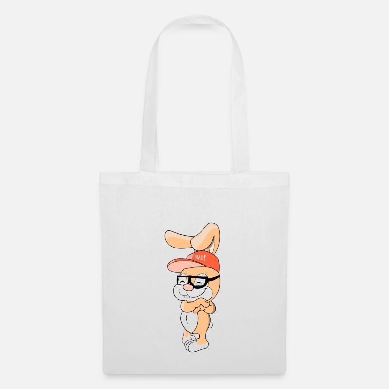 Cool bunny rabbit with cap and glasses - Tote Bag - white