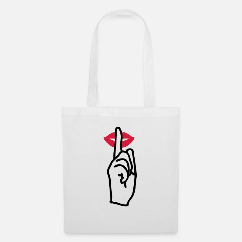 Bouche chut - Sac en tissu - blanc