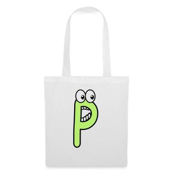 P - letter P with eyes 👀 - Tote Bag - white - Front