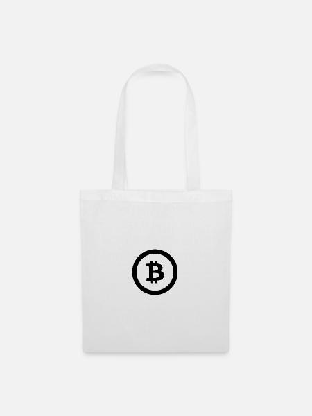 bitcoin-black-icon - Stoffbeutel - Weiß