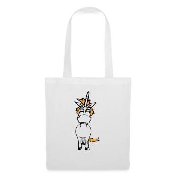 Einhorn Albern Witzig Lustig Komisch Comic Cartoon - Stoffbeutel - Weiß - Vorne