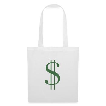 Signe dollar - Sac en tissu - blanc - Devant