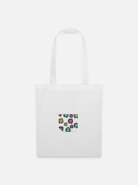 Brusttasche Bakterien Geschenk Idee - Stoffbeutel - Weiß
