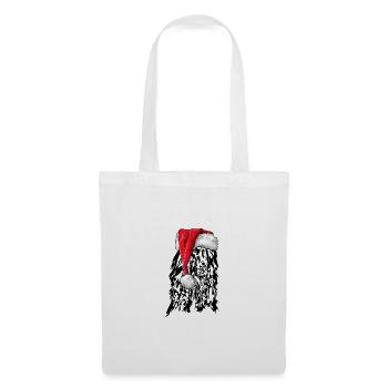 Santa Afghan Hound Chiens de Noël - Sac en tissu - blanc - Devant