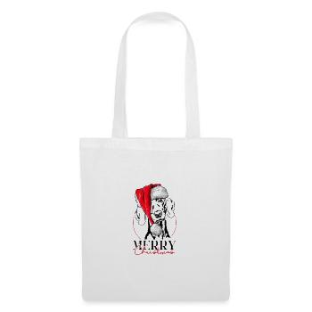Père Noël Braque de Weimar joyeux Noël chien Wilsigns - Sac en tissu - blanc - Devant