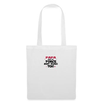 LA FORCE EST AVEC PAPA - Sac en tissu - blanc - Devant