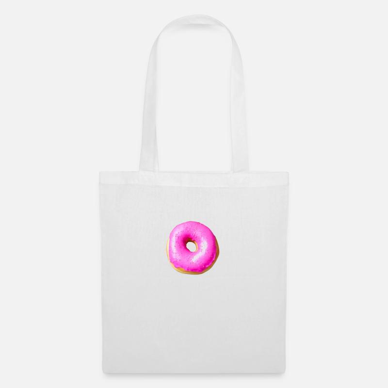 Rosa Donut - Stoffbeutel - Weiß