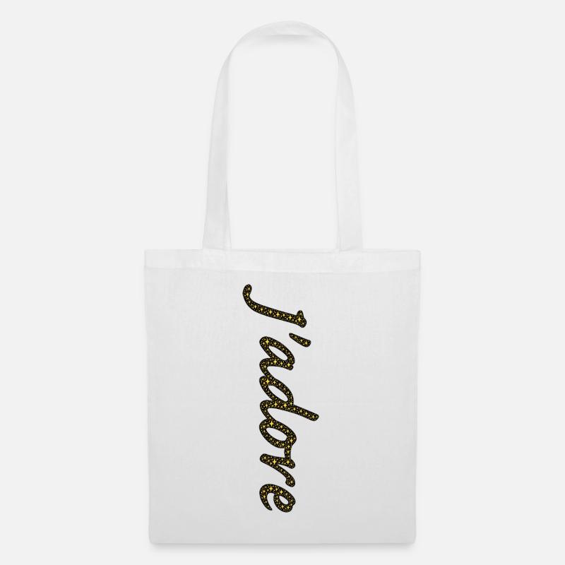 Traînée d'étoiles dorées cursive - Sac en tissu - blanc