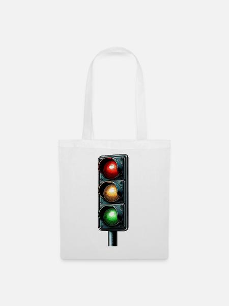 Minimalistische städtische Ampeln - Stoffbeutel - Weiß