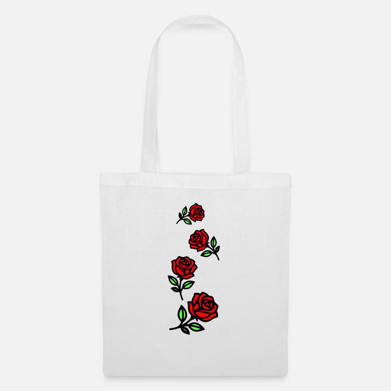 Rosen Blumen - Stoffbeutel - Weiß