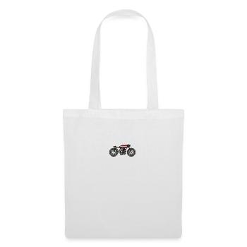 Moto vintage - Sac en tissu - blanc - Devant