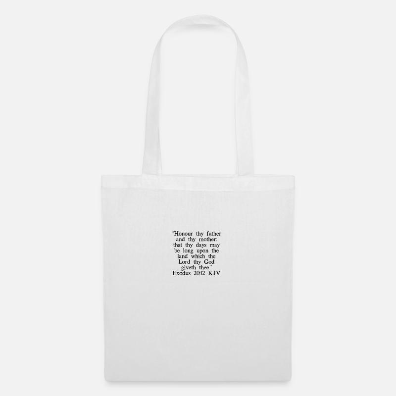 Exodus 20:12 KJV - Tote Bag - white